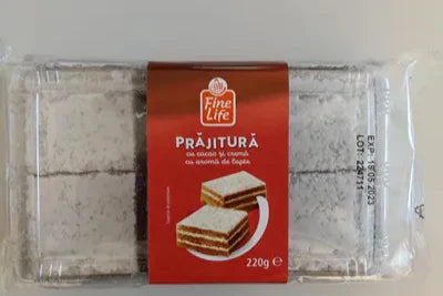 Fine Life Prajitura Cacao si Crema cu Aroma de Lapte 220 g - WALTI WALTI