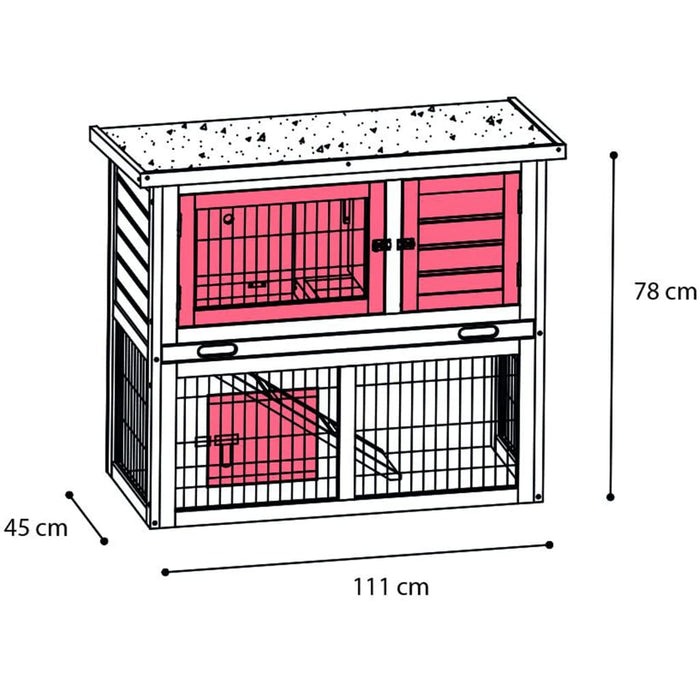 FLAMINGO Cușcă pentru iepuri "Loft Urban", 111x45x78 cm - WALTI WALTI