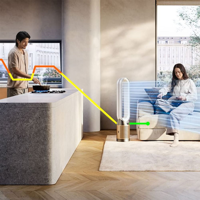 Purificator aer DYSON Purifier Cool PC2 TP12, 10 trepte viteza, Wi-Fi, Hepa, Telecomanda, alb/auriu WALTI