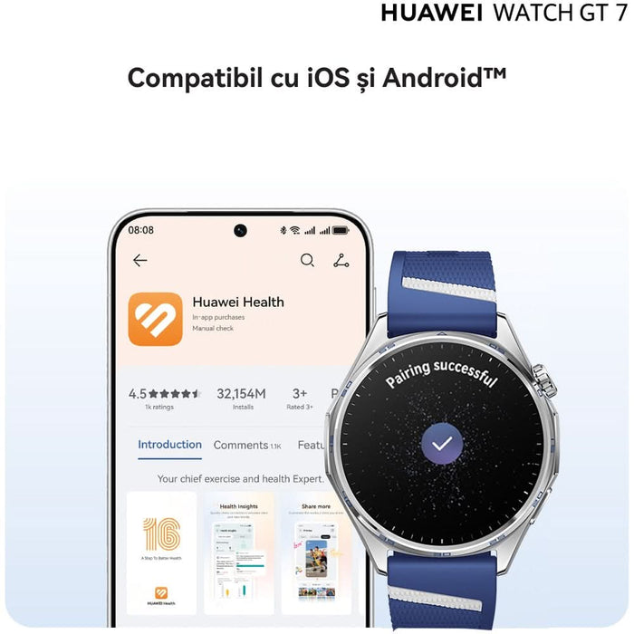 Smartwatch HUAWEI Watch GT 7, 46mm, GPS, Android/iOS, Blue - WALTI WALTI
