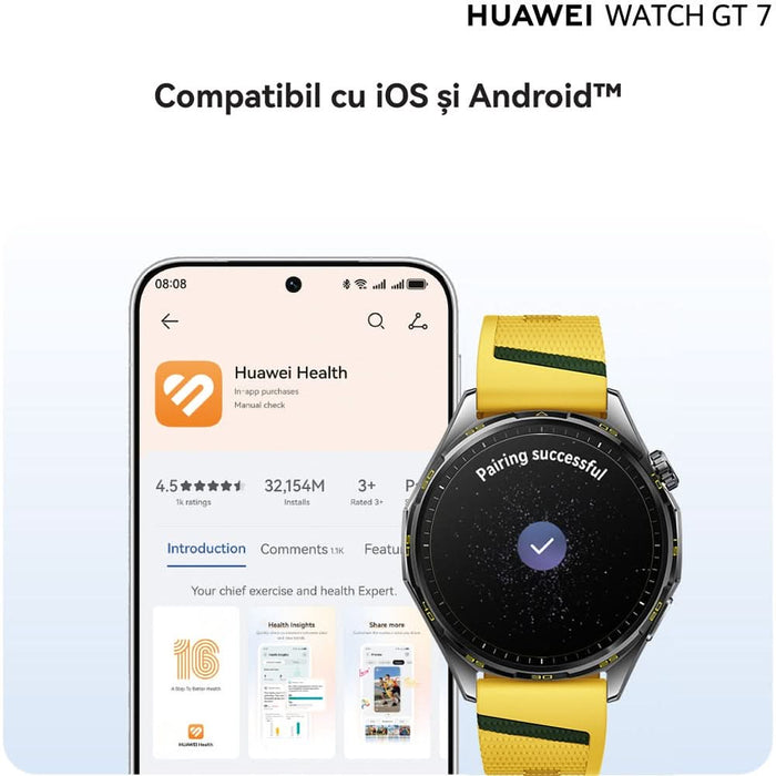 Smartwatch HUAWEI Watch GT 7, 46mm, GPS, Android/iOS, Yellow - WALTI WALTI
