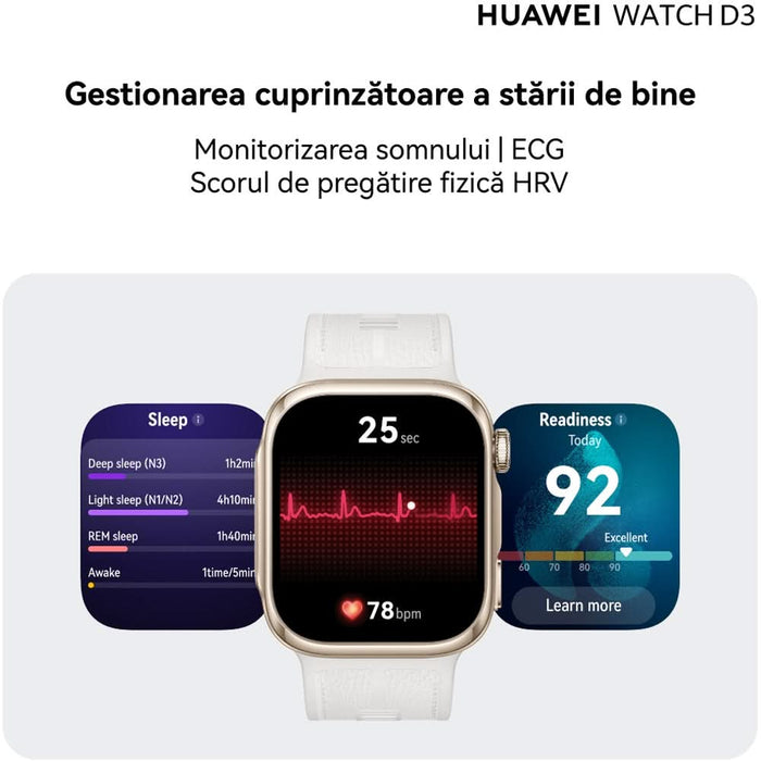 Smartwatch HUAWEI Watch D3, Android/iOS, Mocha Gold - WALTI WALTI