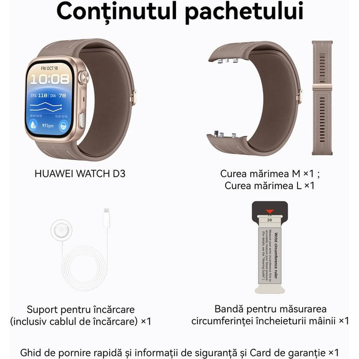 Smartwatch HUAWEI Watch D3, Android/iOS, Mocha Gold - WALTI WALTI