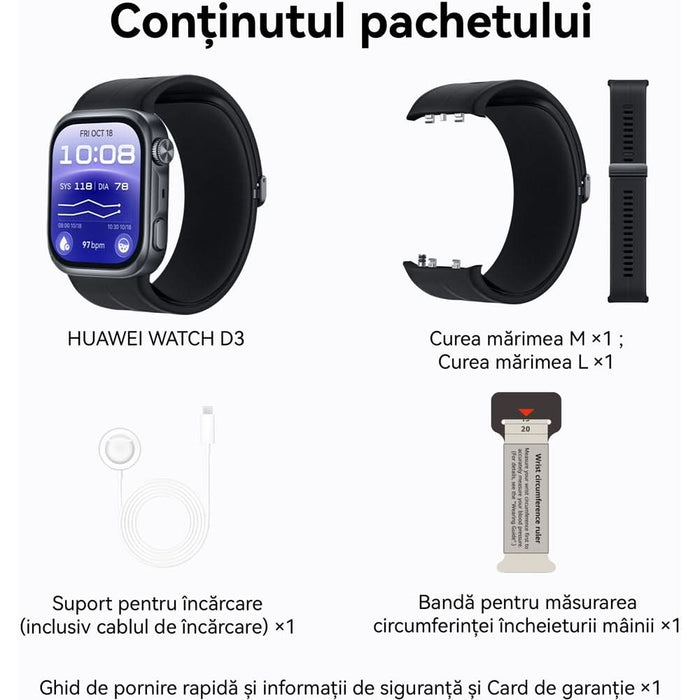 Smartwatch HUAWEI Watch D3, Android/iOS, Black - WALTI WALTI