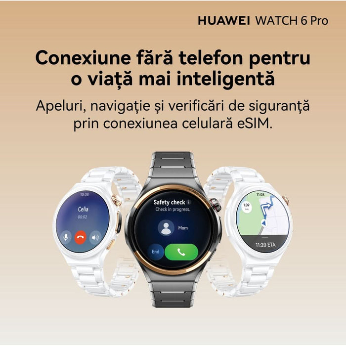 Smartwatch HUAWEI Watch 6 Pro Space Edition, 46mm, LTE, Wi-Fi, Android/iOS, Black WALTI
