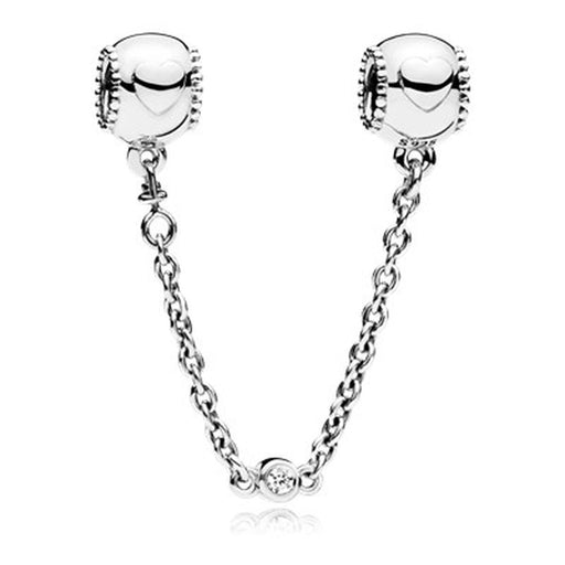 Mărgele Damă Pandora EMBOSSED HEARTS  SAFETY CHAIN - WALTI WALTI