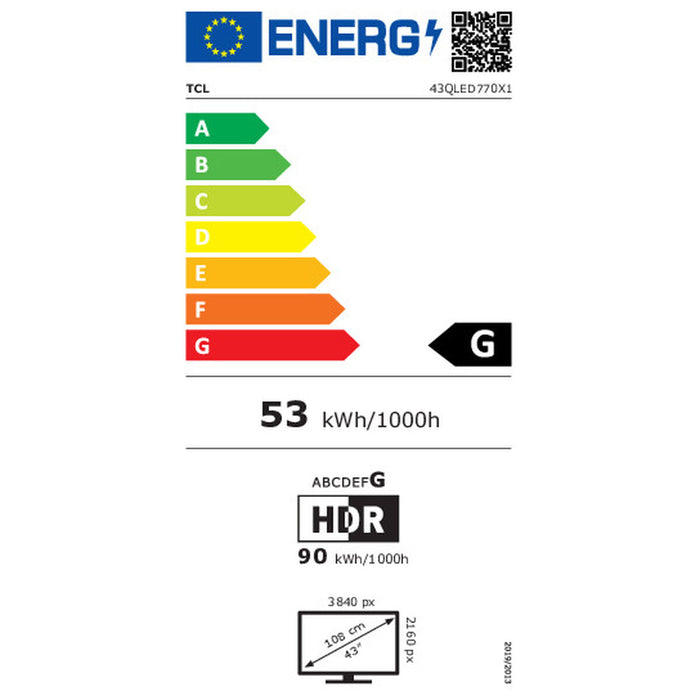 Smart TV TCL 43C645 4K Ultra HD 43" HDR D-LED QLED - WALTI