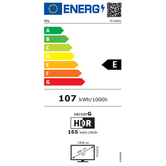 Smart TV TCL 75V6B 4K Ultra HD 75" LED HDR HDR10 Direct-LED - WALTI