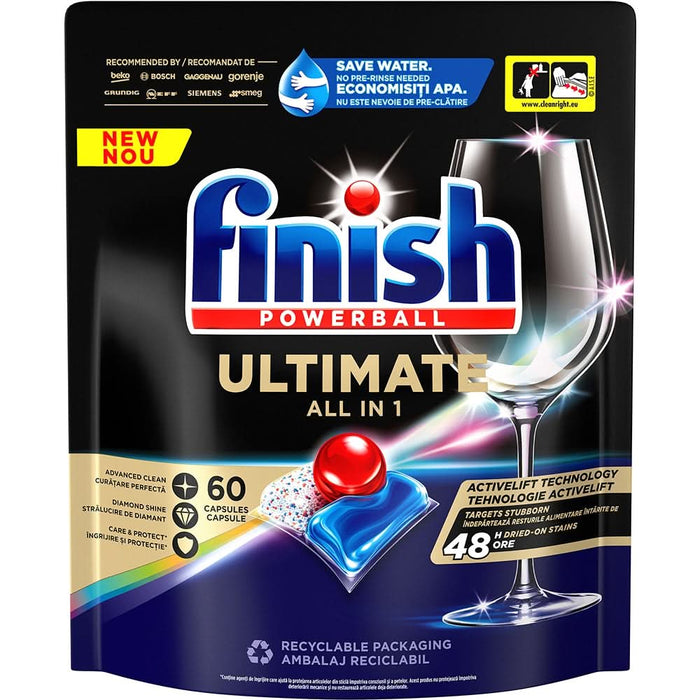 Detergent pentru masina de spalat vase FINISH Ultimate All in 1, 60 tablete WALTI