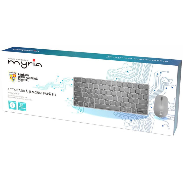 Kit tastatura si mouse Wireless MYRIA Echipei Nationale de Fotbal MY8542GYFRF, USB, negru WALTI