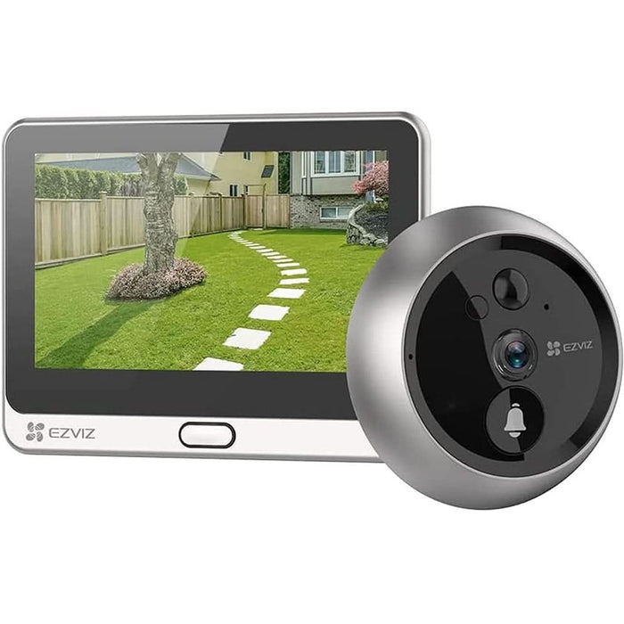 Sonerie video Wireless EZVIZ DP2C, 1080p, 4600 mAh, ecran 4,3", unghi 155, Senzor PIR/ Temperatura/Lumina, argintiu WALTI