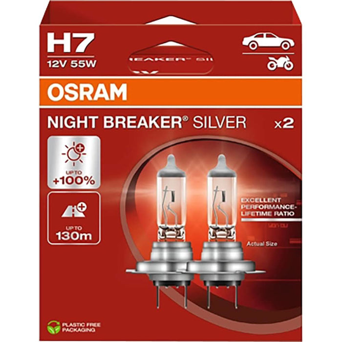 Bec auto OSRAM Night Breaker Silver, 55W, 12V, H7, 2buc WALTI