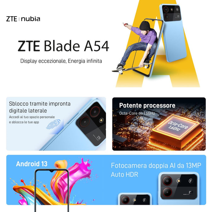 Smartphone ZTE Blade A54 6,6" Octa Core 4 GB RAM 128 GB Gri - WALTI WALTI