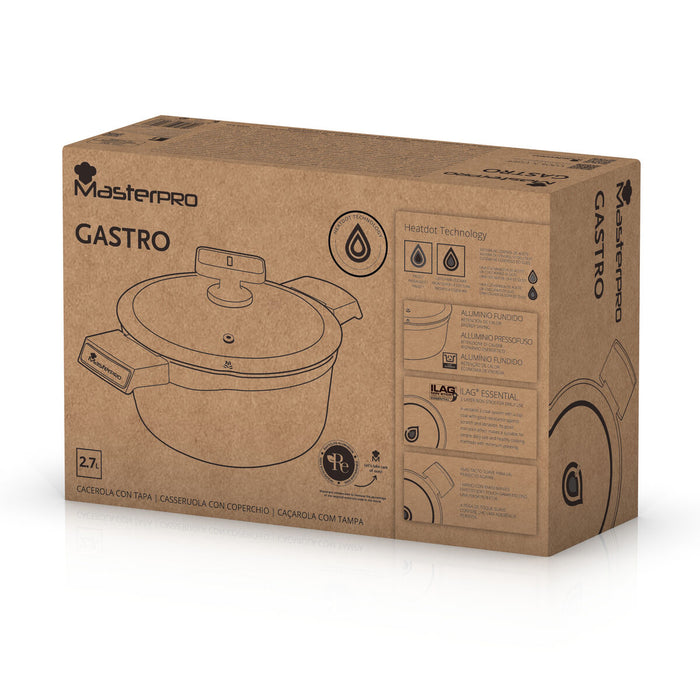 Caserolă Cu Capac Masterpro GASTRO REECO MP Negru - WALTI WALTI