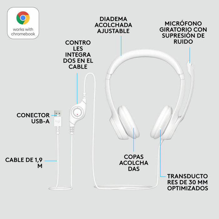 Căști Logitech H390 Alb - WALTI WALTI