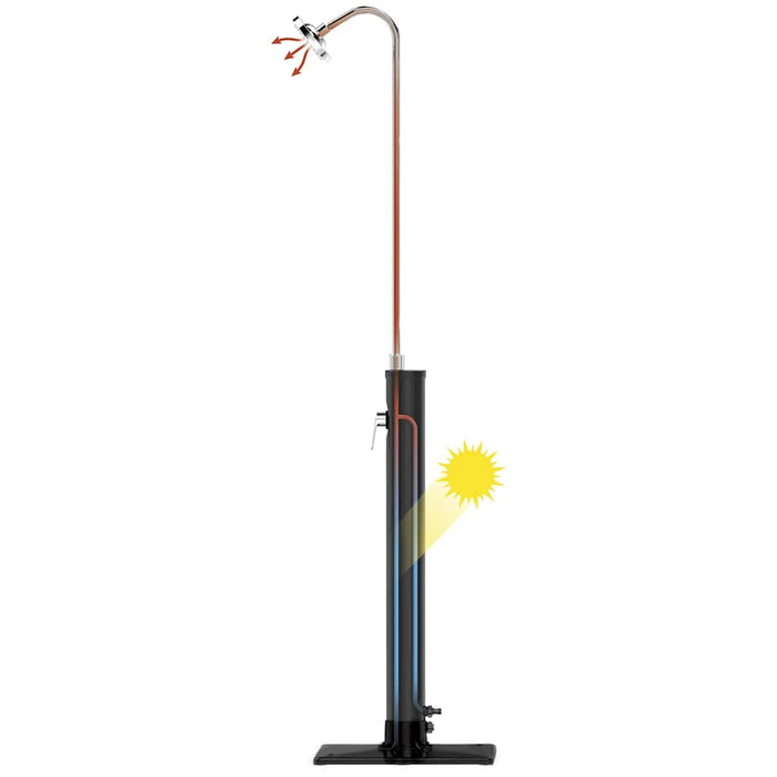 Duș de exterior Solar Flow, negru, 8 L - WALTI WALTI