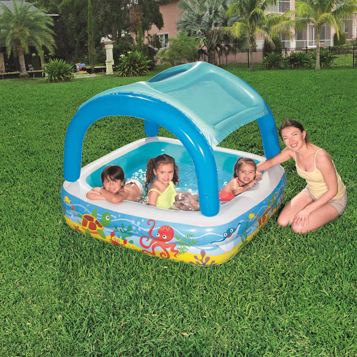 Piscină de joacă & baldachin, albastru, 140x140x114 cm, 52192 WALTI