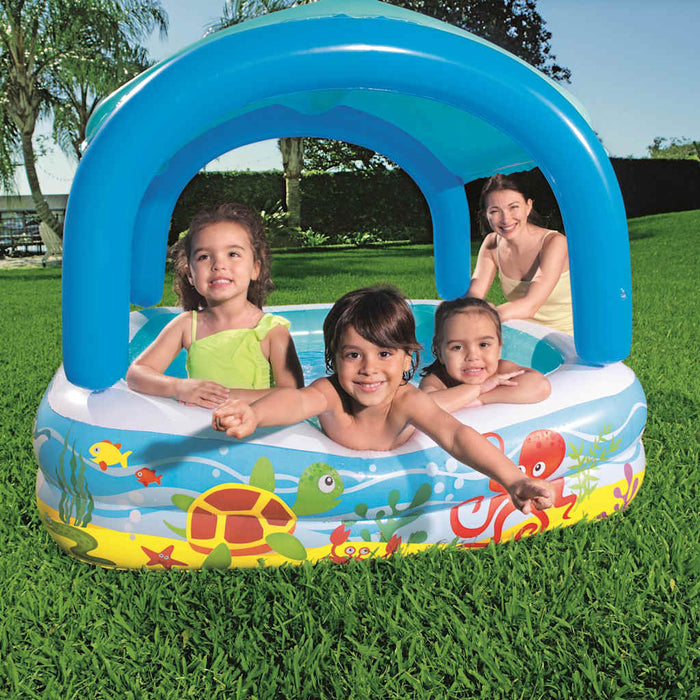 Piscină de joacă & baldachin, albastru, 140x140x114 cm, 52192 WALTI