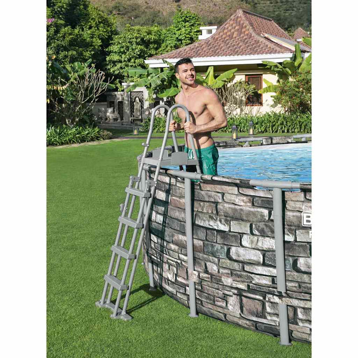 Scară de siguranță piscină cu 4 trepte Flowclear, 132 cm WALTI