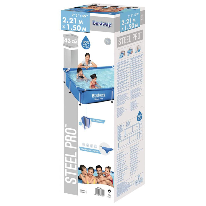 Piscină Steel Pro, 221x150x43 cm - WALTI WALTI