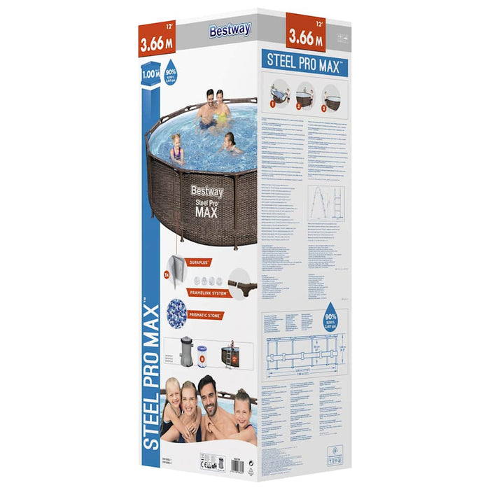 Set de piscină Steel Pro MAX Deluxe Series, 366x100 cm - WALTI WALTI