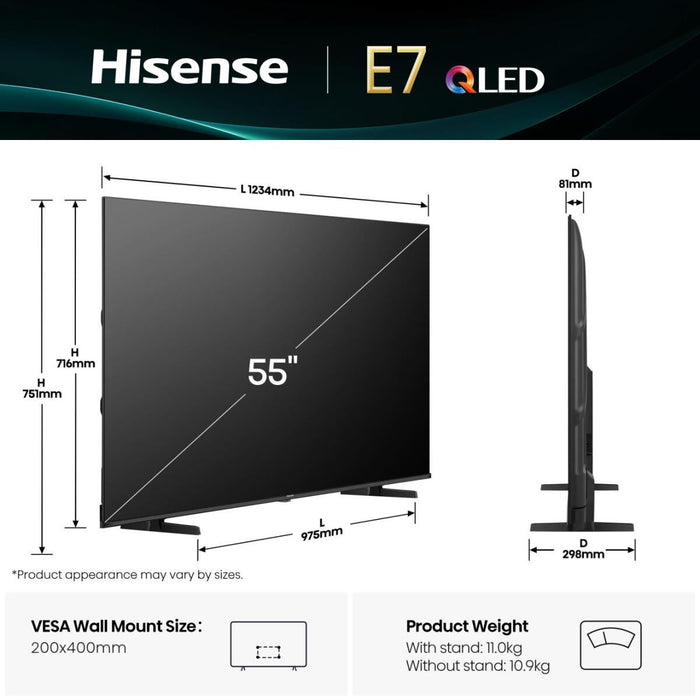 Smart TV Hisense 55E77Q       55 55" 4K Ultra HD HDR QLED - WALTI WALTI