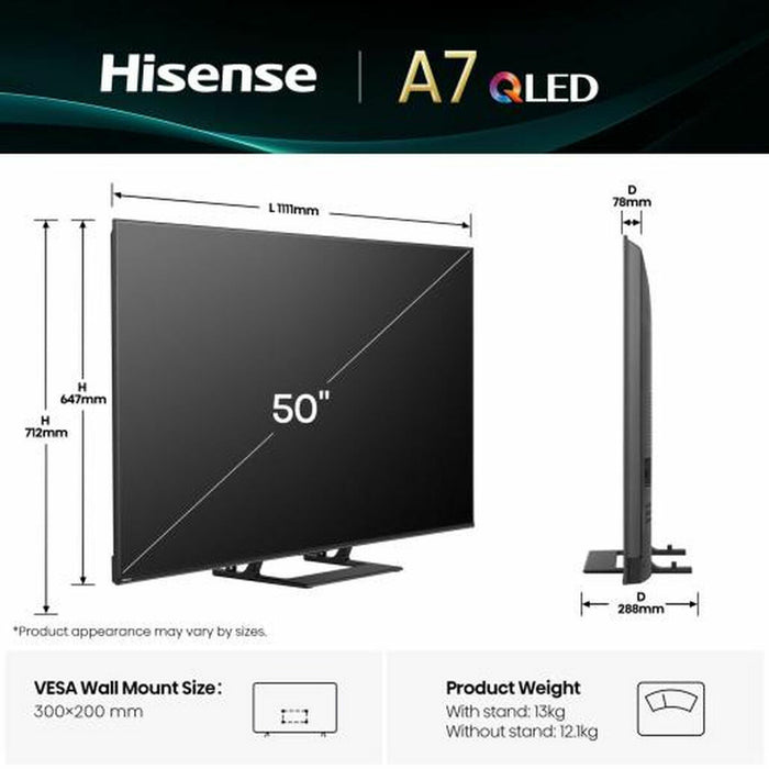Smart TV Hisense 50A7Q 4K Ultra HD 50" (127 cm) LED HDR D-LED - WALTI WALTI