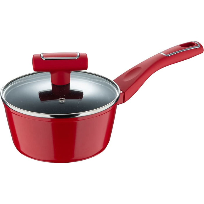 Cratita cu capac BERGNER Red Line BG-35388-RD, 1.18l, 16cm, aluminiu forjat, rosu WALTI