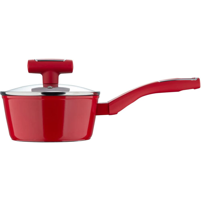 Cratita cu capac BERGNER Red Line BG-35388-RD, 1.18l, 16cm, aluminiu forjat, rosu WALTI