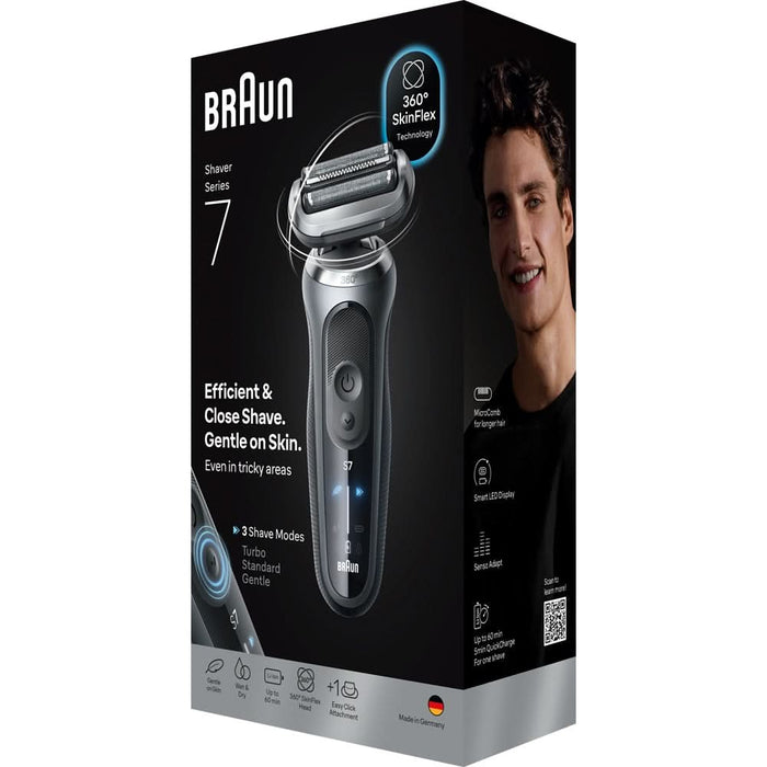 Aparat de ras BRAUN Series 7 72-G1200S, acumulator, autonomie 60 min, gri WALTI