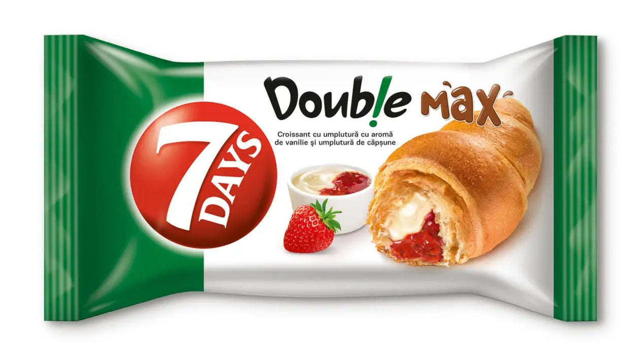 7 DAYS Croissant Double Vanilie & Capsune 80 g - WALTI WALTI