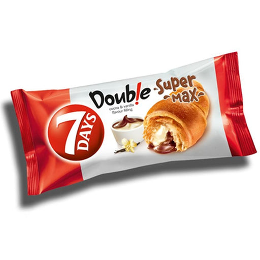 7 DAYS Croissant Double Super Max Ciocolata & Vanilie 110 g - WALTI WALTI