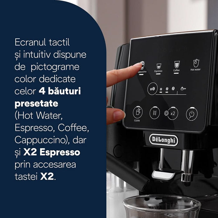Espressor automat DELONGHI Magnifica Start ECAM220.60.B, 1.8l, 1450W, 15 bar, negru-argintiu WALTI