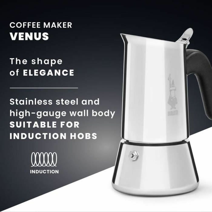 Cafetieră Italiană Bialetti NEW VENUS Argintiu Lemn Oțel inoxidabil - WALTI WALTI