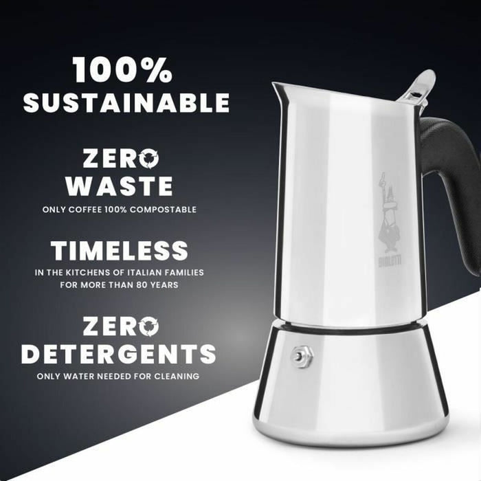 Cafetieră Italiană Bialetti NEW VENUS Argintiu Lemn Oțel inoxidabil - WALTI WALTI