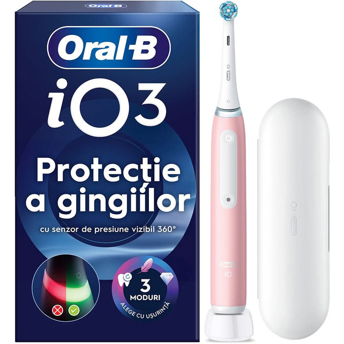 Periuta de dinti electrica ORAL-B iO3, 3 programe, 1 capat, roz WALTI