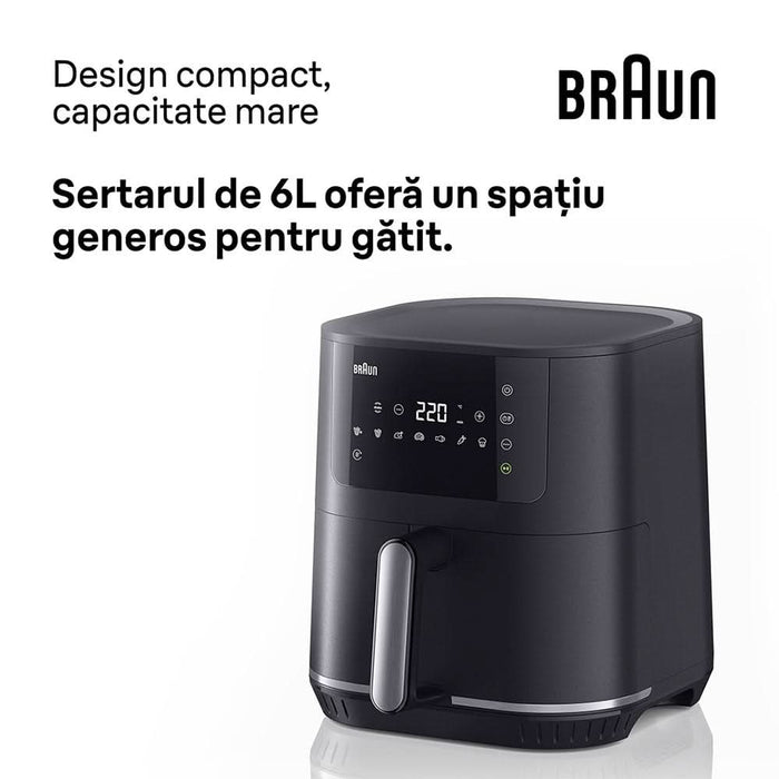 Friteuza cu aer cald BRAUN MultiFry 5 HF5034, 6l, 1.6kg, 2700W, negru-argintiu - WALTI WALTI