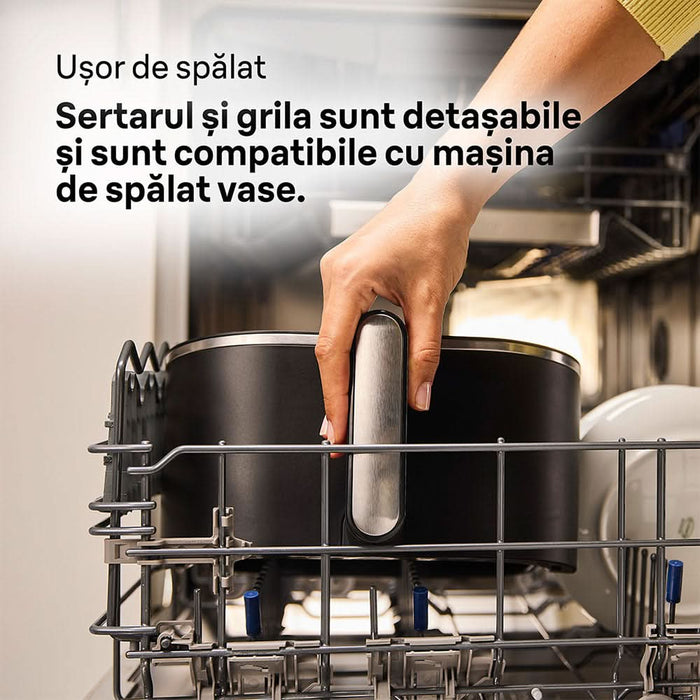 Friteuza cu aer cald BRAUN MultiFry 5 HF5034, 6l, 1.6kg, 2700W, negru-argintiu - WALTI WALTI