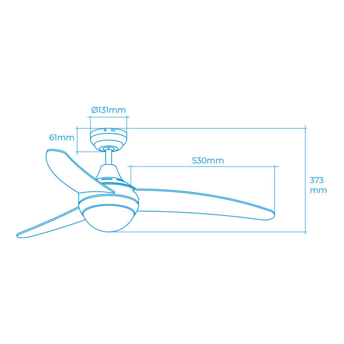 Ventilator de Tavan cu Lumină EDM 33804 Egeo Argintiu 60 W - WALTI WALTI