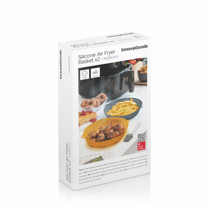 Coșuri din silicon cu perie pentru friteuze cu aer Mollicon InnovaGoods 2 Unități - WALTI WALTI