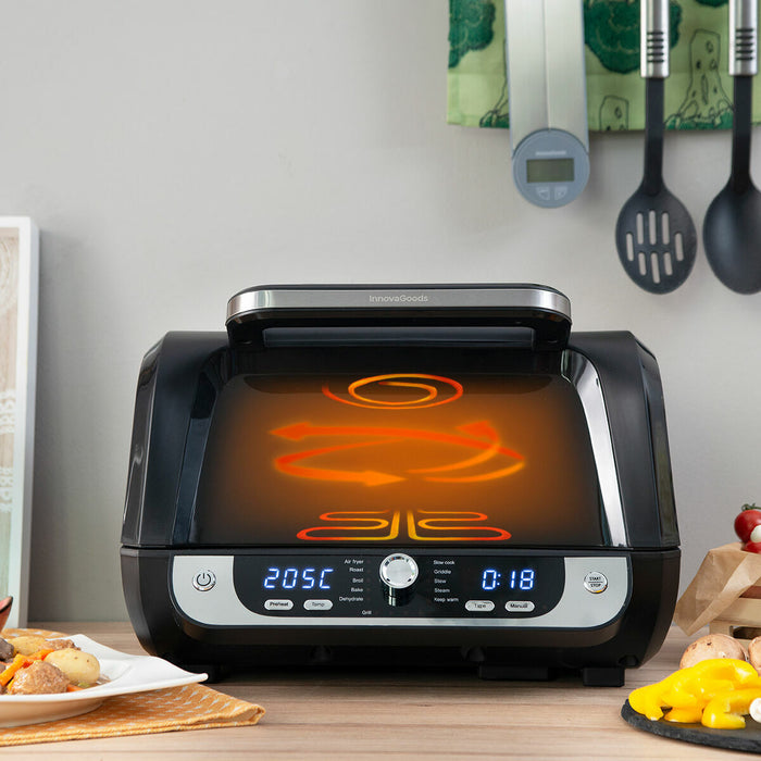 Friteuză cu Aer cu grătar, accesorii și carte de rețete InnovaGoods Fryinn 12-in-1 6000 Negru Oțel 3400 W 6 L - WALTI WALTI