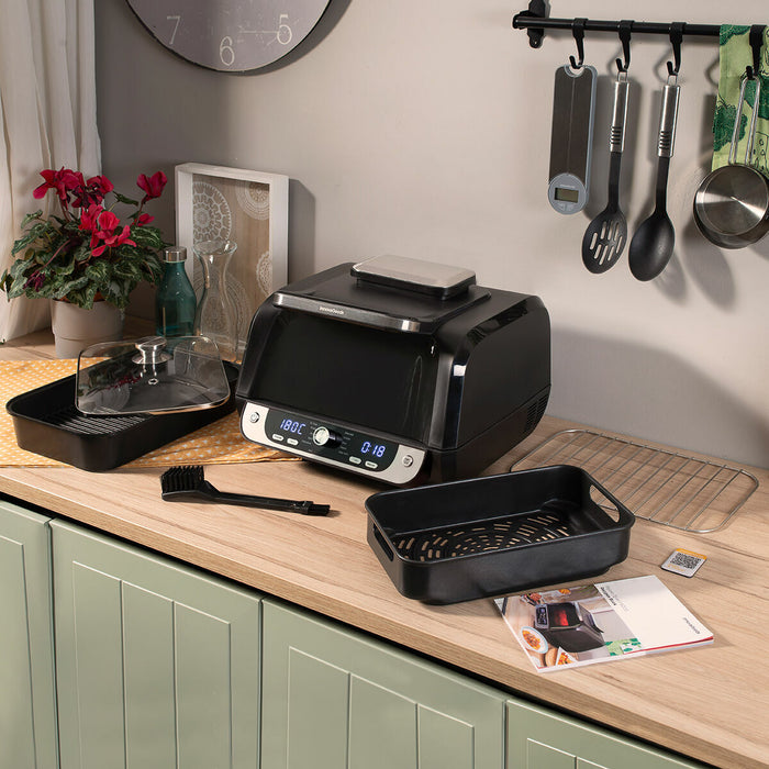 Friteuză cu Aer cu grătar, accesorii și carte de rețete InnovaGoods Fryinn 12-in-1 6000 Negru Oțel 3400 W 6 L - WALTI WALTI