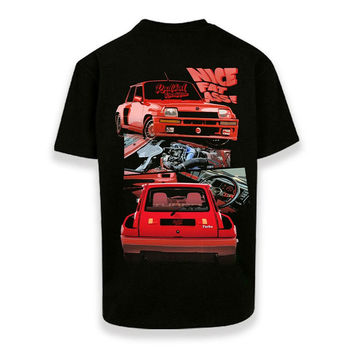 Tricou cu Mânecă Scurtă Bărbați RADIKAL NICE FAT ASS Negru XL - WALTI WALTI