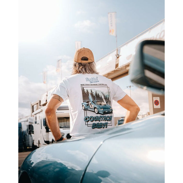 Tricou cu Mânecă Scurtă Bărbați RADIKAL  NICE TRACTOR NEAR THE BULLS Alb L - WALTI WALTI