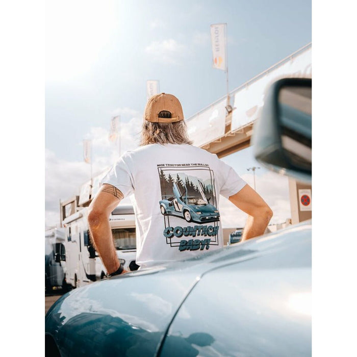 Tricou cu Mânecă Scurtă Bărbați RADIKAL Nice Tractor Near the Bull XL Alb - WALTI WALTI