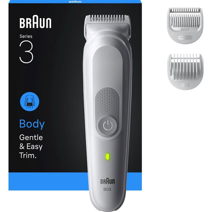 Aparat de tuns corporal BRAUN Seria 3 BG3530, acumulator, 80 min autonomie, argintiu - WALTI WALTI
