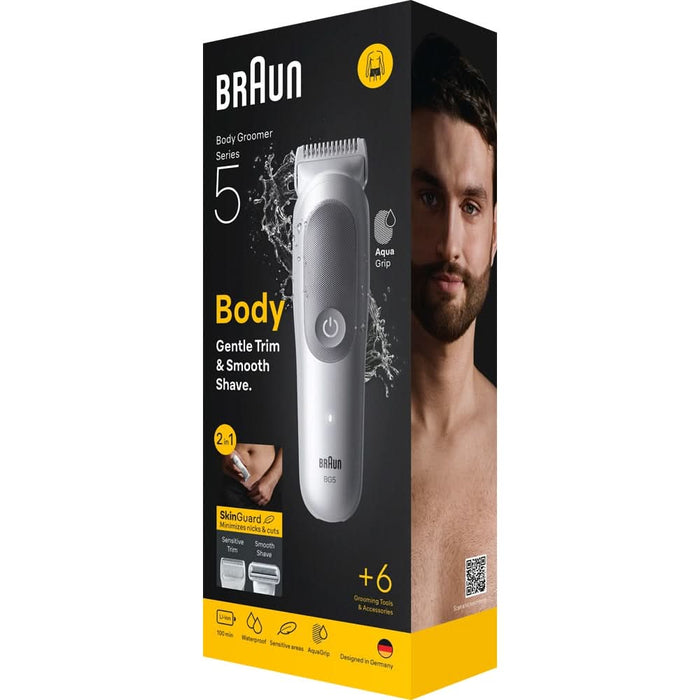 Aparat de tuns/ras corporal BRAUN Seria 5 BG5550, acumulator, 100 min autonomie, argintiu - WALTI WALTI