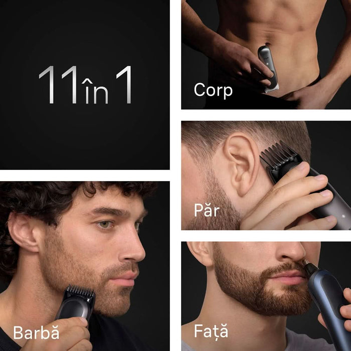 Aparat de tuns multifunctional  11 in 1 BRAUN Seria 7 AIO7540, acumulator, 120 min autonomie, albastru WALTI