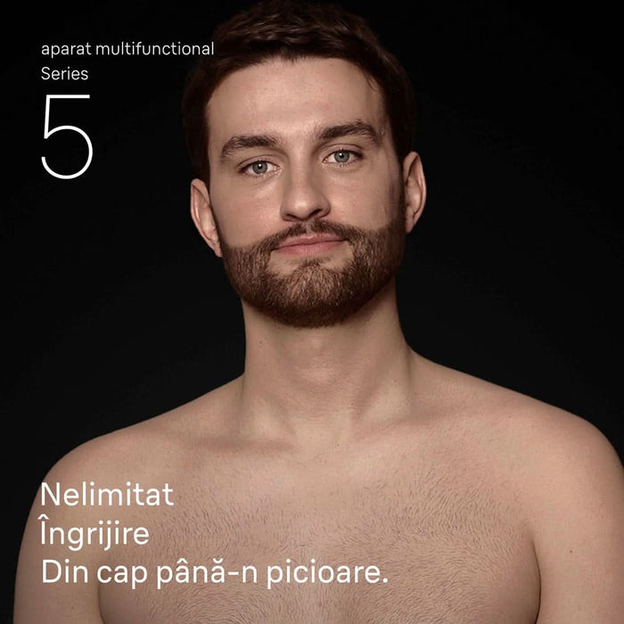 Aparat de tuns multifunctional 11 in 1 BRAUN Seria 5 AIO5560, acumulator, 120 min autonomie, argintiu WALTI
