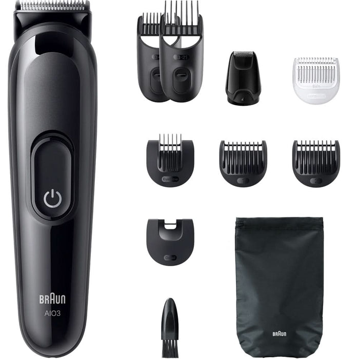 Aparat de tuns multifunctional 10 in 1 BRAUN Seria 3 AIO3560, acumulator, 50 min autonomie, negru - WALTI WALTI